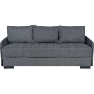 Canapé convertible 3 places - BETTA - Tissu gris clair - Couchage 145