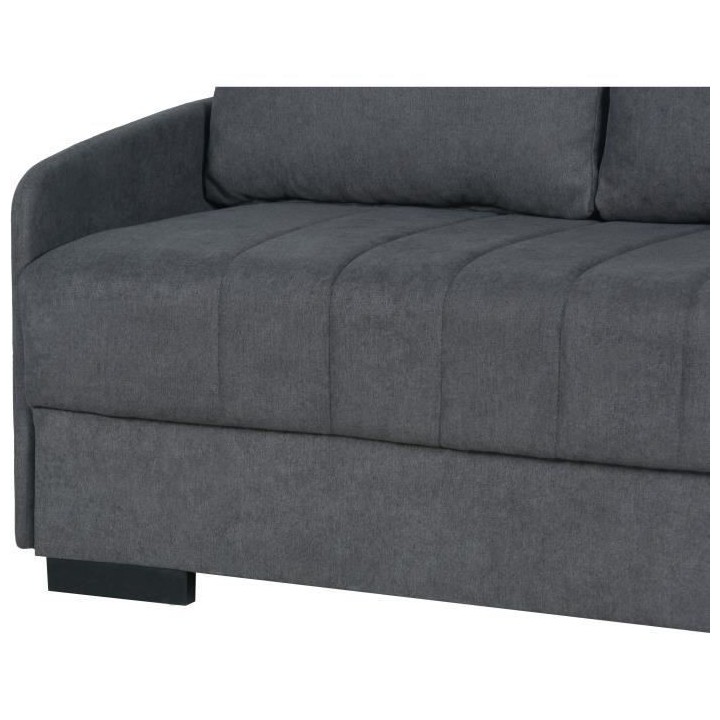 Canapé convertible 3 places - BETTA - Tissu gris clair - Couchage 145