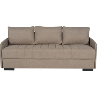Canapé convertible 3 places - BETTA - Tissu beige - Couchage 145 x 19
