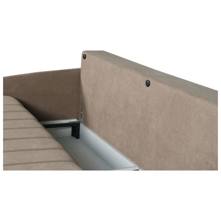 Canapé convertible 3 places - BETTA - Tissu beige - Couchage 145 x 19