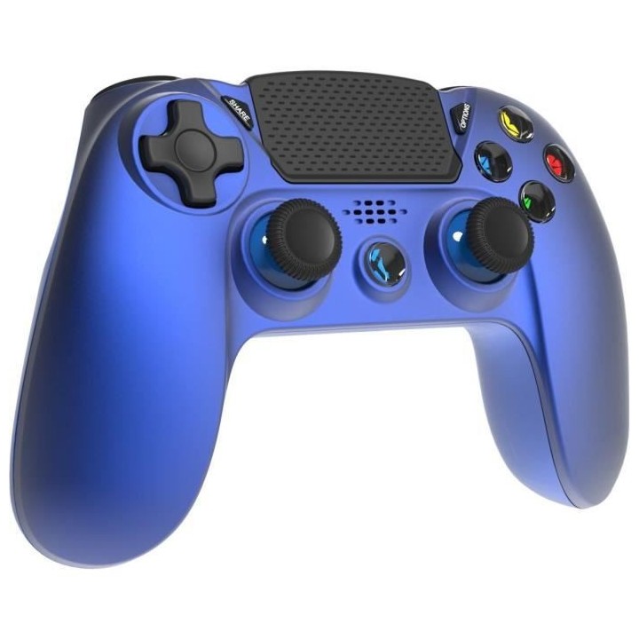 Manette Sans Fil BLUE Metal avec Prise Jack pour casque et boutons lum