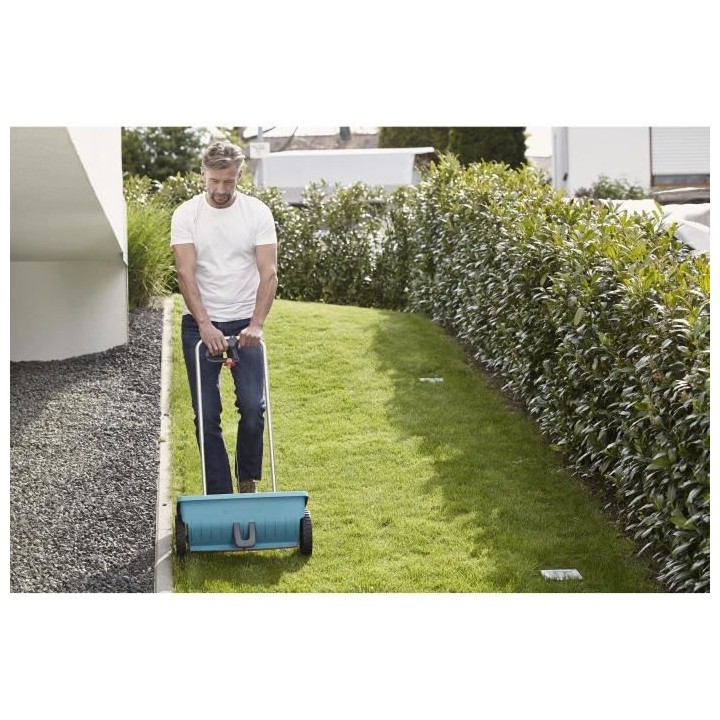 GARDENA Epandeur a engrais L sur roues – Capacité 12,5 L – Surfac