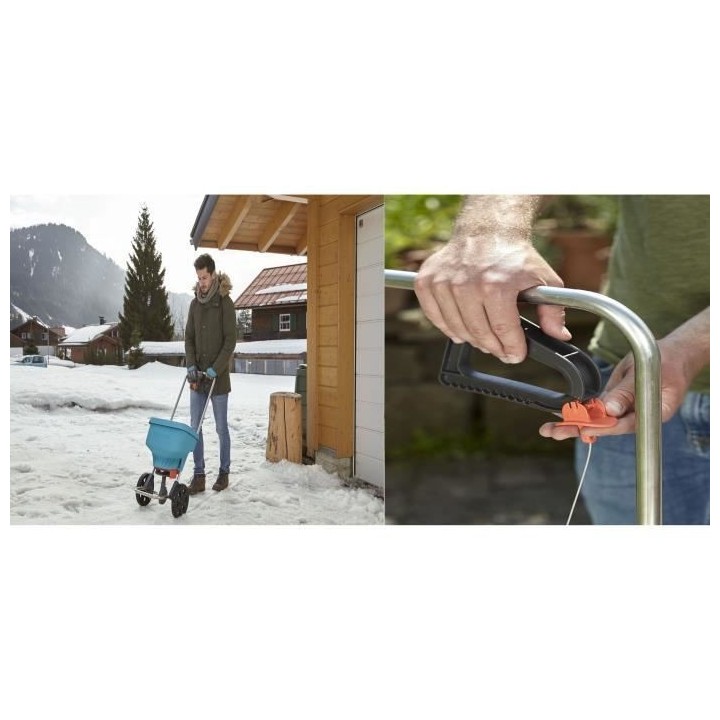 GARDENA Epandeur a engrais XL sur roues – Capacité 18L – Surface