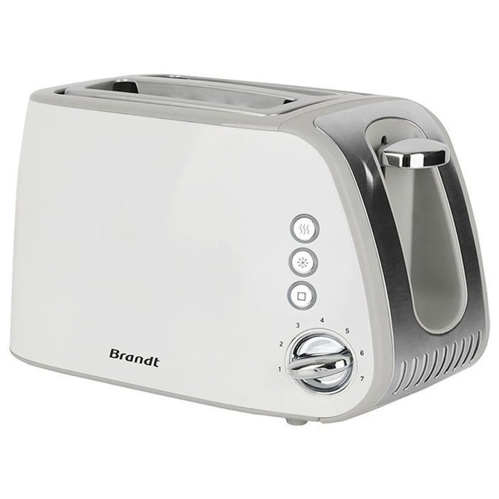 Grille-pain - BRANDT - T02T1050W - 2 fentes - 7 niveaux de puissance -