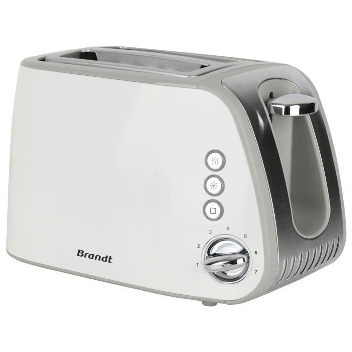 Grille-pain - BRANDT - T02T1050W - 2 fentes - 7 niveaux de puissance -