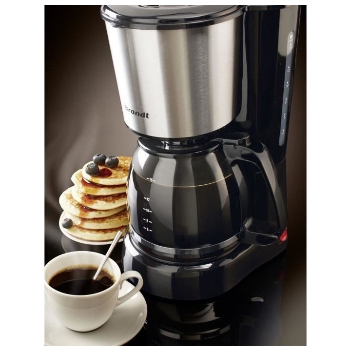 Cafetiere électrique - BRANDT - CAF815X - 15 tasses - 800 W - Noir