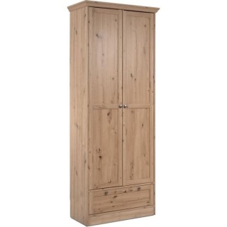 Armoire - Timber 40A - Décor chene artisan - 2 portes a cadre, 1 tiro