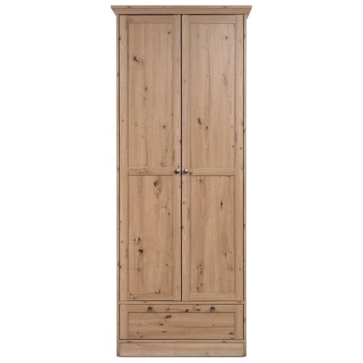 Armoire - Timber 40A - Décor chene artisan - 2 portes a cadre, 1 tiro