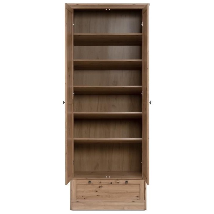 Armoire - Timber 40A - Décor chene artisan - 2 portes a cadre, 1 tiro