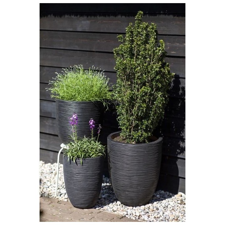 Vase élégant bas - CAPI EUROPE - RIB NL - 34 x 46 cm - Noir