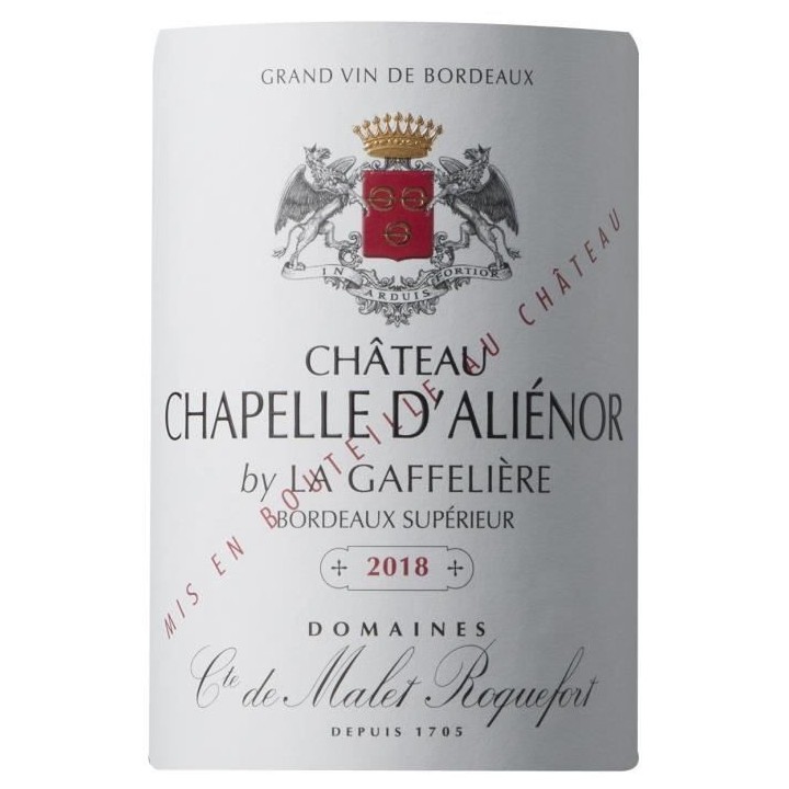 Château Chapelle d'Aliénor 2018 Bordeaux Supérieur Grand Cru - Vin