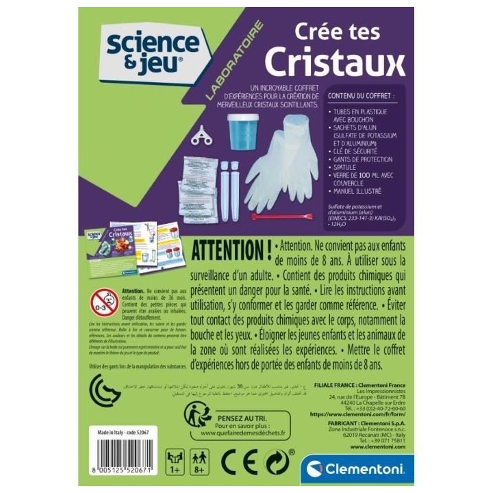 Clementoni- Crée tes cristaux