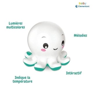 Jouet de bain interactif Baby Clementoni - Colin le poulpe lumineux et