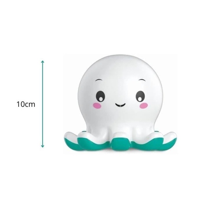 Jouet de bain interactif Baby Clementoni - Colin le poulpe lumineux et