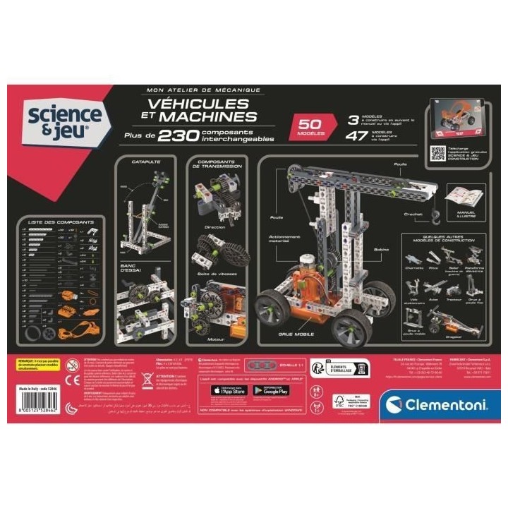 CLEMENTONI - Véhicules et machines - 50 constructions - Manuel illust