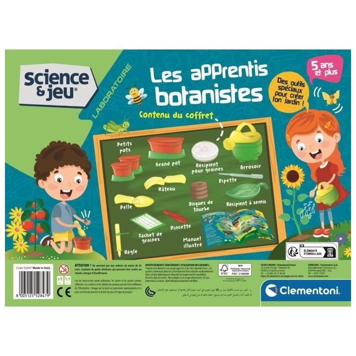 CLEMENTONI - Apprentis botanistes - Coffret scientifique - Découvrire