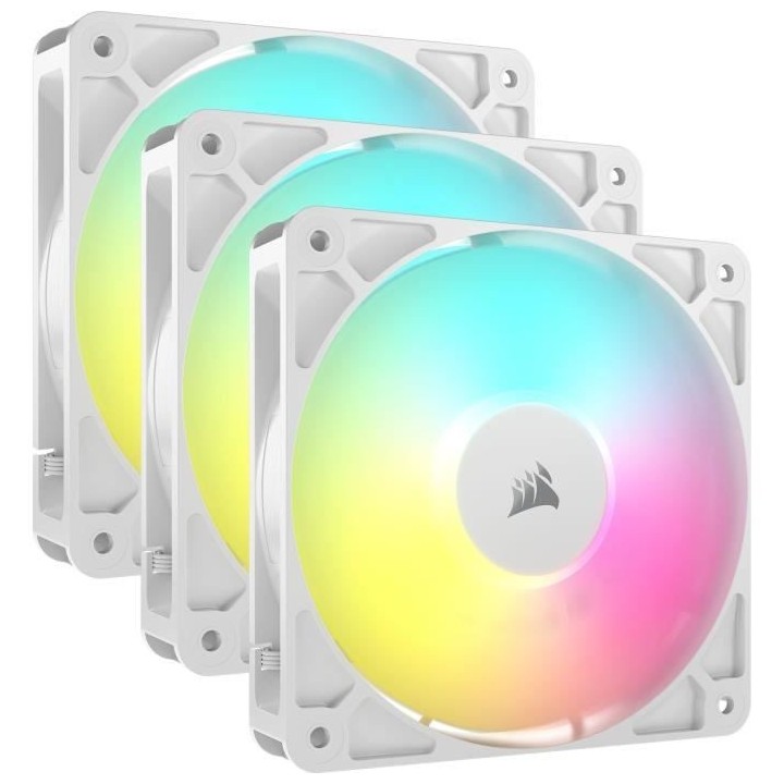 Pack de 3 ventilateurs PWM 120mm - CORSAIR - RS120 - Blanc