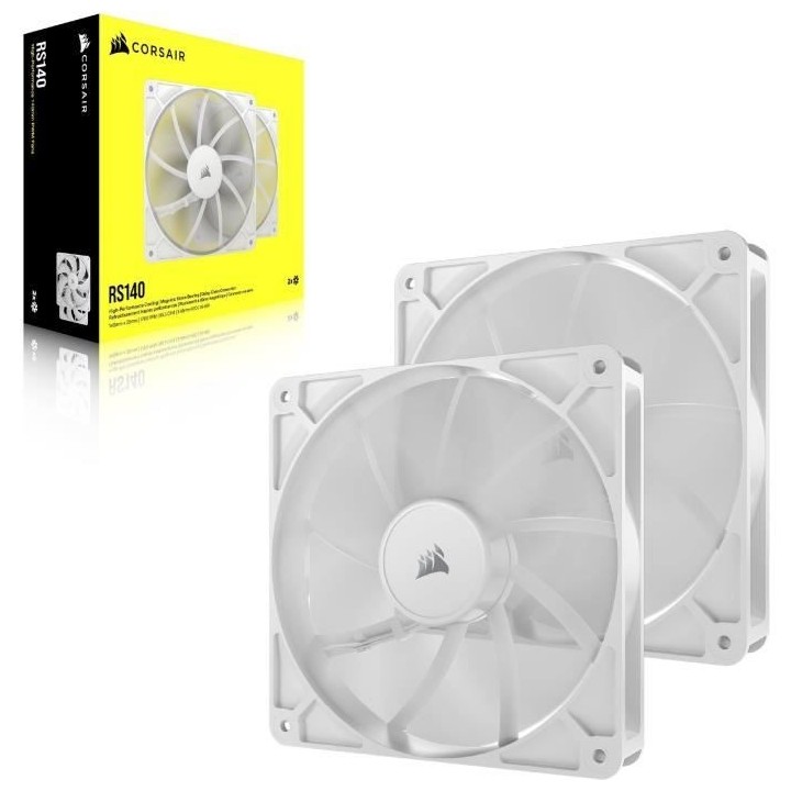 Pack de 2 ventilateurs PWM 140mm - CORSAIR - RS140 - Blanc