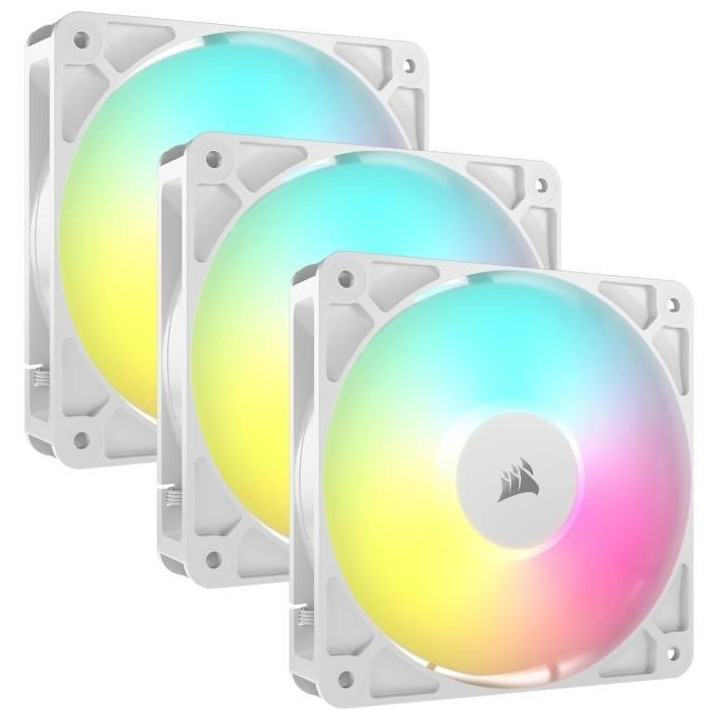 Pack de 3 ventilateurs ARGB 120mm - CORSAIR - RS120 - Blanc