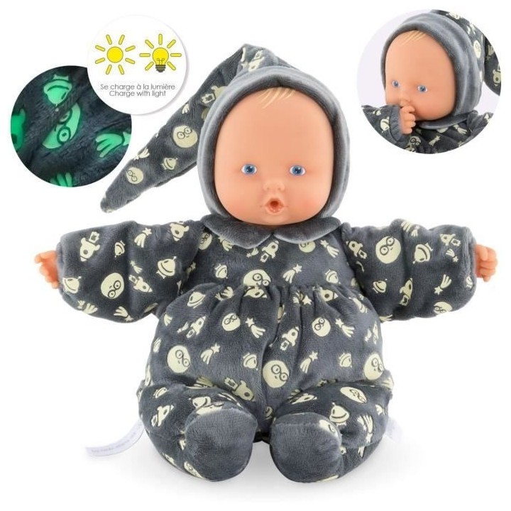 Mon Doudou COROLLE - Babipouce Brille dans la Nuit - 28 cm - senteur d