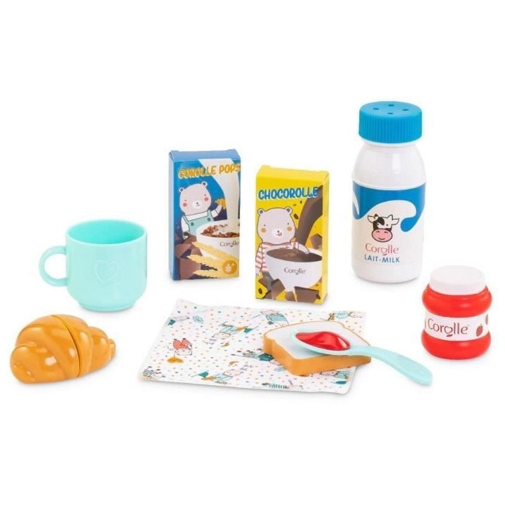 Coffret Petit Déjeuner COROLLE pour poupon 36 et 42 cm - 9 accessoire