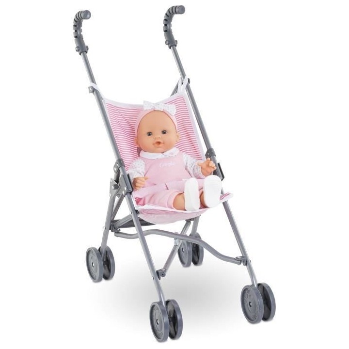 Accessoire poupon - COROLLE - Poussette canne rose pour poupon 30, 36