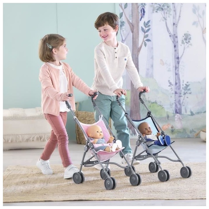 Accessoire poupon - COROLLE - Poussette canne rose pour poupon 30, 36