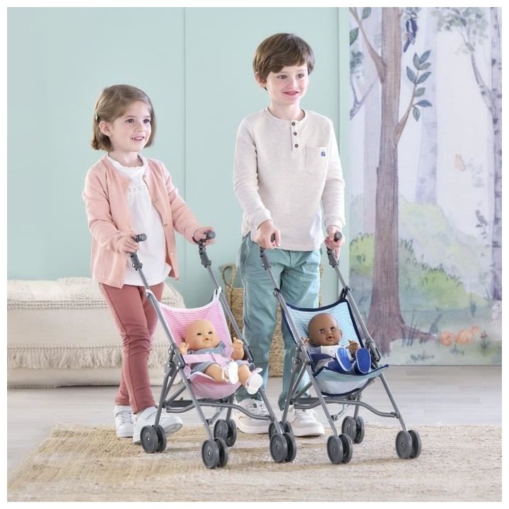 Accessoire poupon - COROLLE - Poussette canne rose pour poupon 30, 36