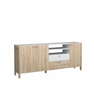 Enfilade HOYVIK 3 portes - 2 tablettes, 2 tiroirs, 2 niches - 215,3 cm