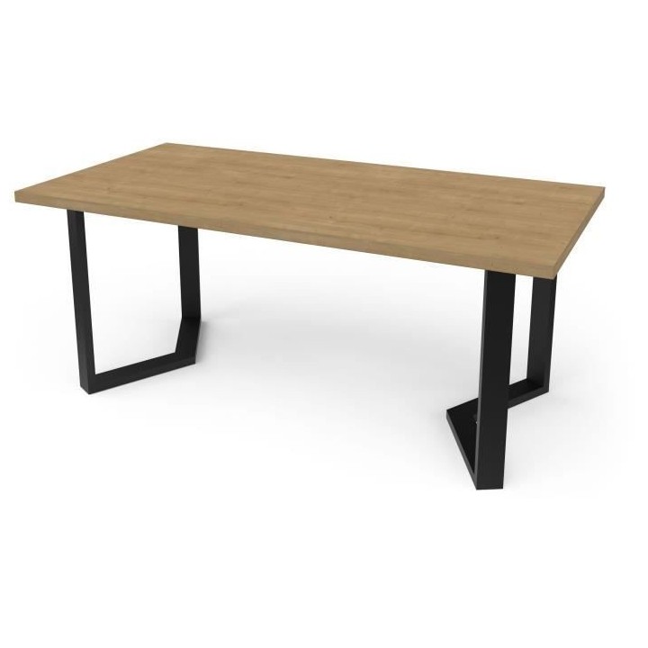 Table - CRAFT - Rectangulaire - Décor mélamine chene hamilton - Pied