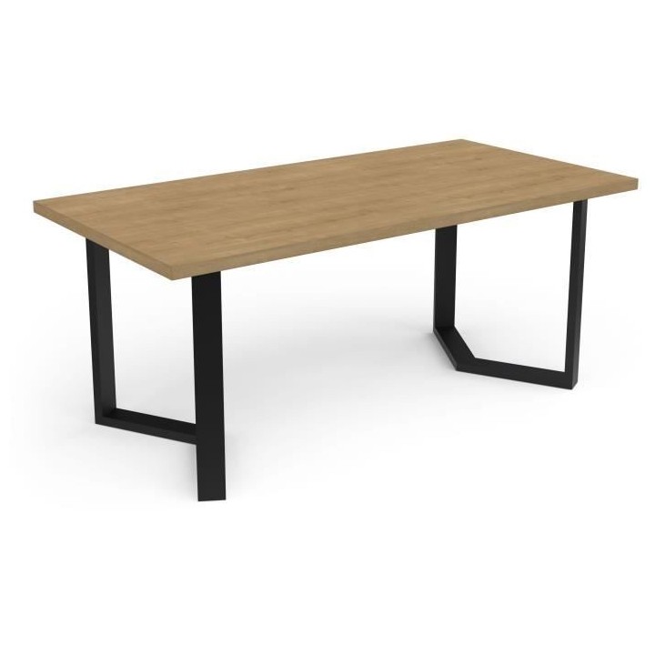 Table - CRAFT - Rectangulaire - Décor mélamine chene hamilton - Pied