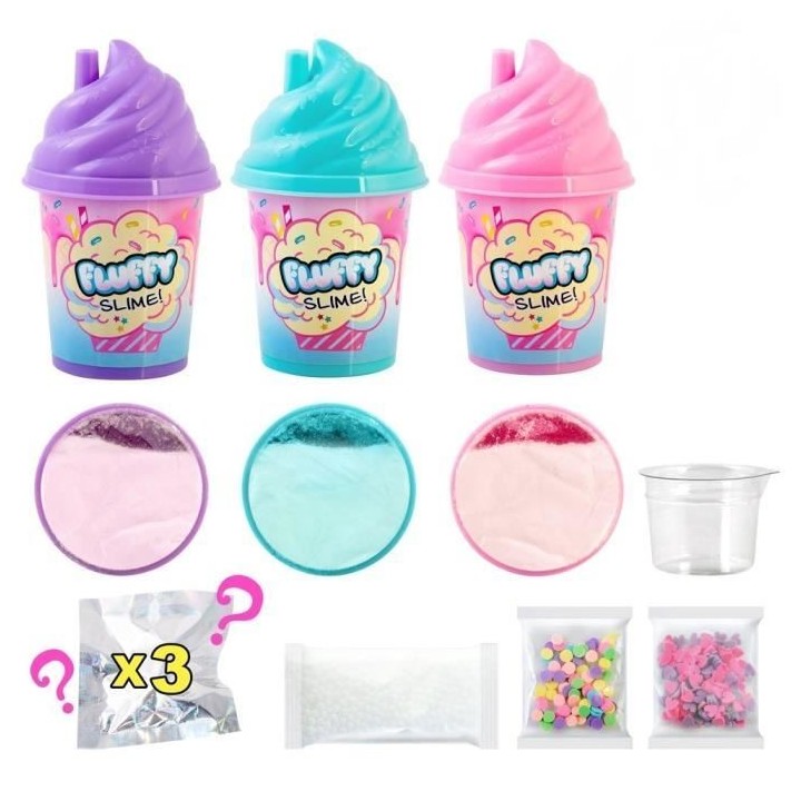 SO DIY So Slime Fluffy - Lot de 3 Slime Shakers Fluffy parfumés - Dé