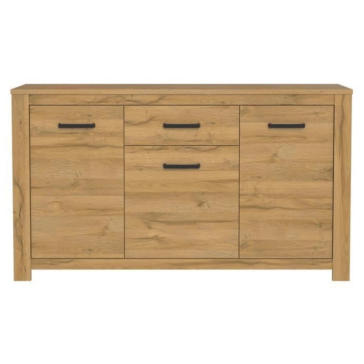 Buffet bas - Décor chene vieilli - Classique - HAVANNA - L 161 cm