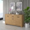 Buffet bas - Décor chene vieilli - Classique - HAVANNA - L 161 cm