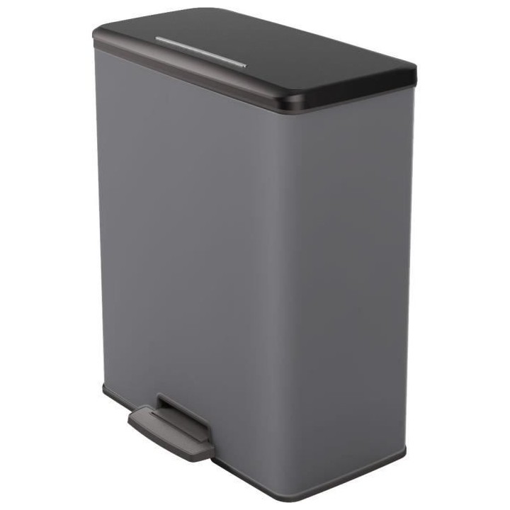 Poubelle Duo Rectangle - DECO BIN - CURVER - 52L (26+26L) - 49 x 32 x
