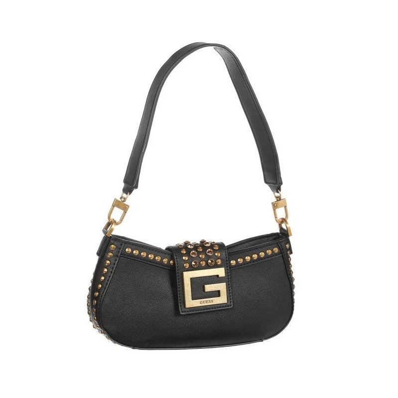 GUESS Bling Top Zip Shoulder Bag Sac a Main Noir Femme