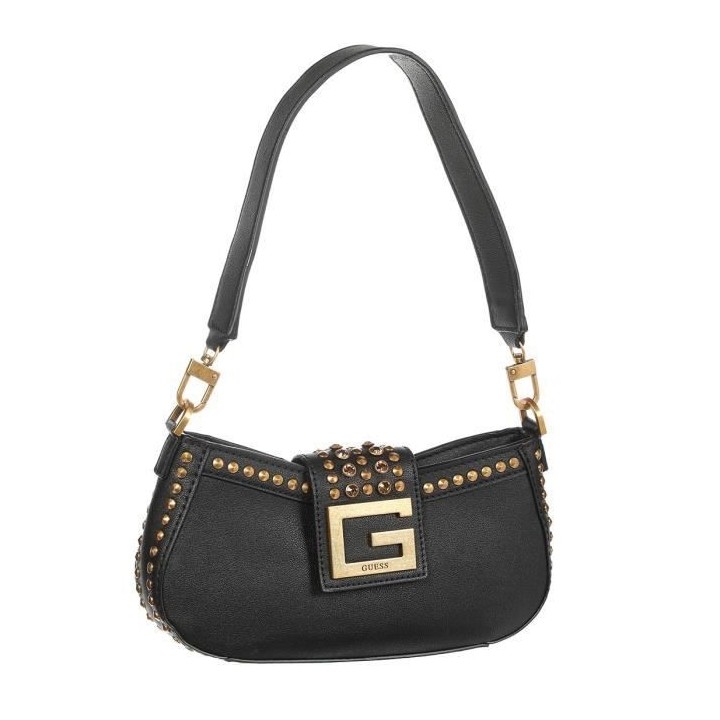 GUESS Bling Top Zip Shoulder Bag Sac a Main Noir Femme