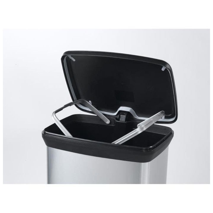 CURVER Poubelle a pédale - 50 litres - Aspect métal - Plastique recy