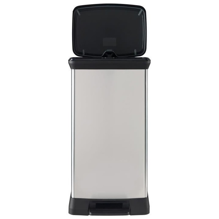 CURVER Poubelle a pédale - 50 litres - Aspect métal - Plastique recy