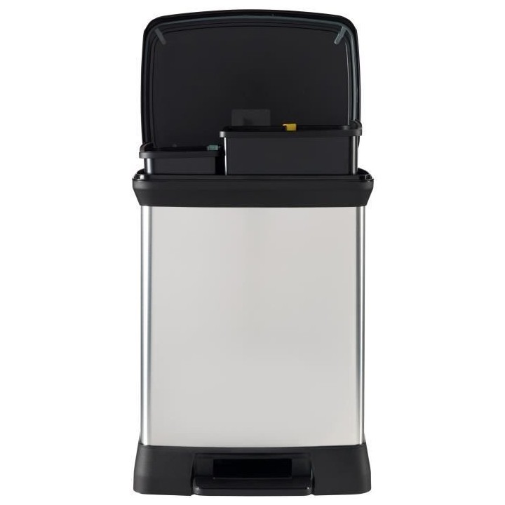 Curver Poubelle duo a pédale Deco 28 L Argenté 240638
