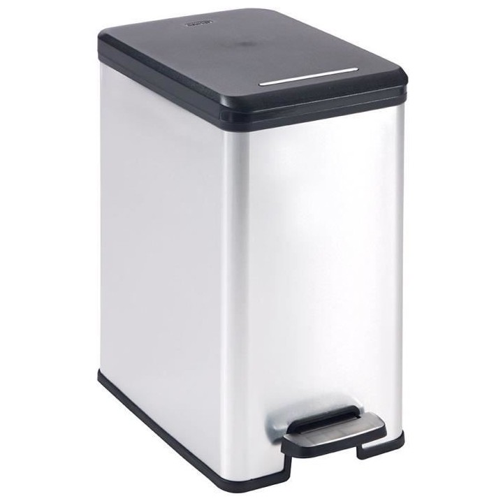 Poubelle Slim - SLIM BIN - CURVER - 25L - Design compact - 41 x 27 x 5