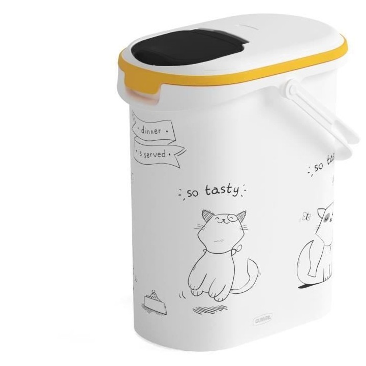 CURVER Conteneur a croquettes pour chat 4 kg - 10L - Le diner et servi