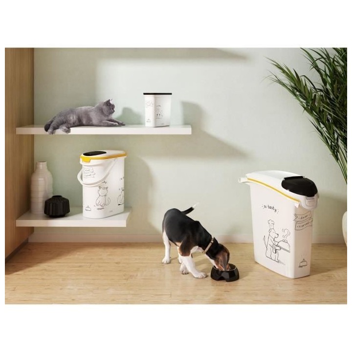 CURVER Conteneur a croquettes pour chat 4 kg - 10L - Le diner et servi