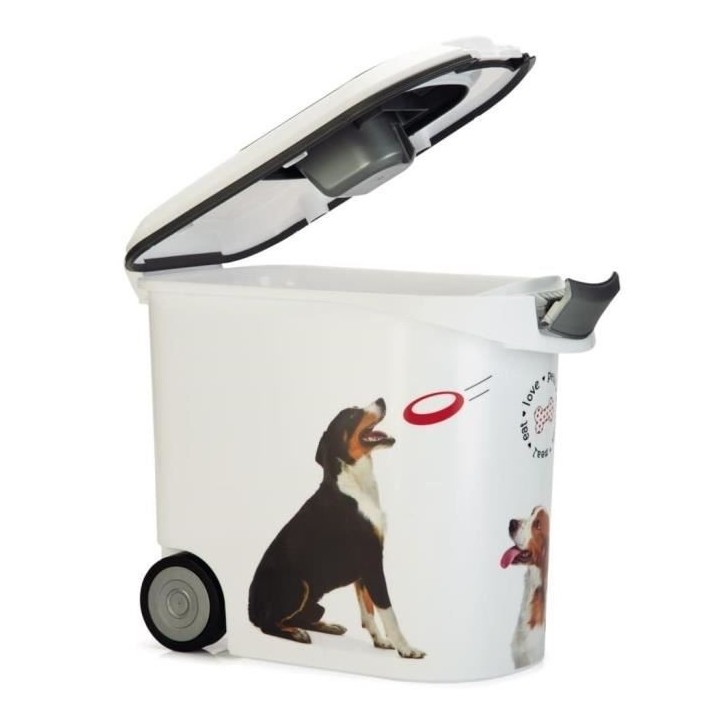 CURVER Conteneur a croquettes pour chien a roulettes 12 kg - 35L - Lov