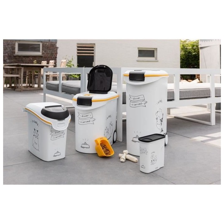 CURVER Conteneur a croquettes pour chien a roulettes 20 kg - 54L - Le