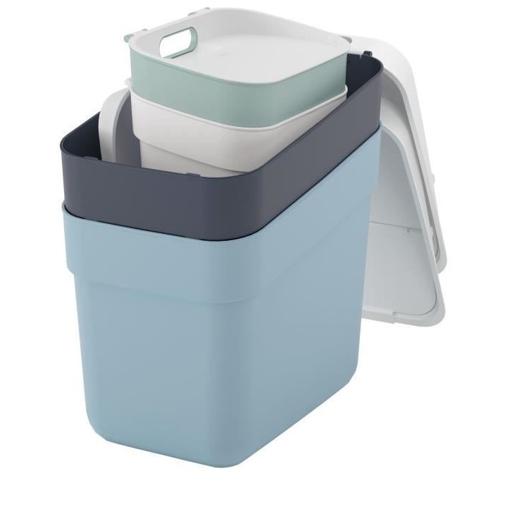 Lot de 4 Poubelles - READY TO COLLECT - CURVER - 5 L + 10 L + 2 x 20 L