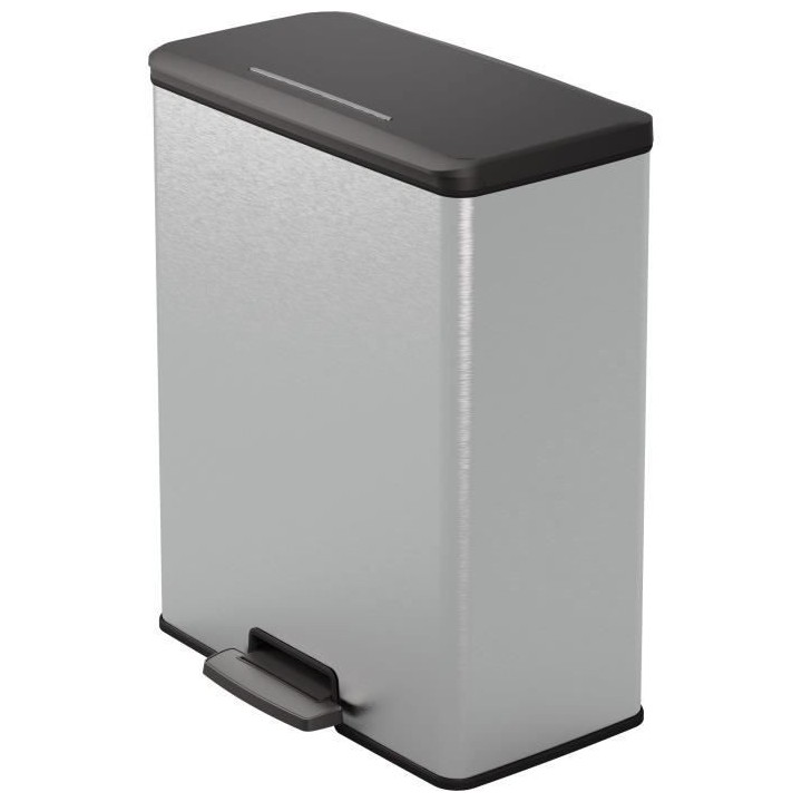Poubelle Rectangle - DECO BIN - CURVER - 65L - Design moderne - 49 x 2