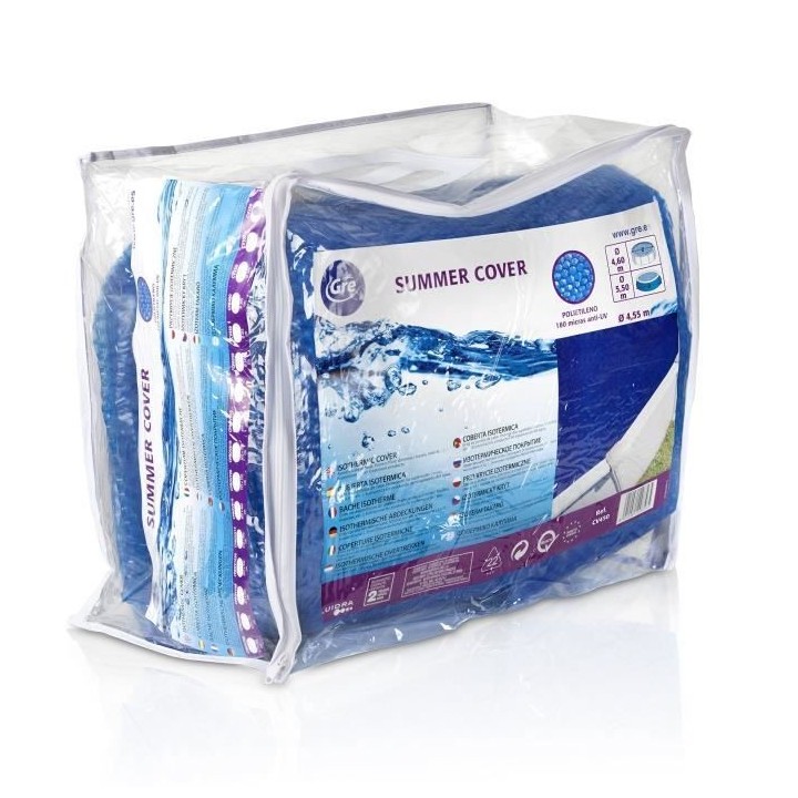 Bâche été a bulles GRE pour piscines hors-sol rondes Ø4,50m a Ø4,