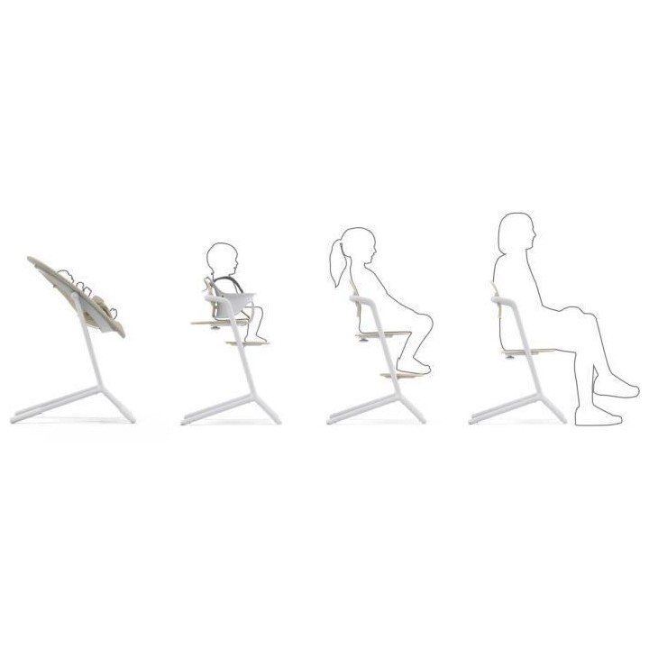 CYBEX - Chaise Haute Evolutive et Réglable Lemo 2 - Sand White
