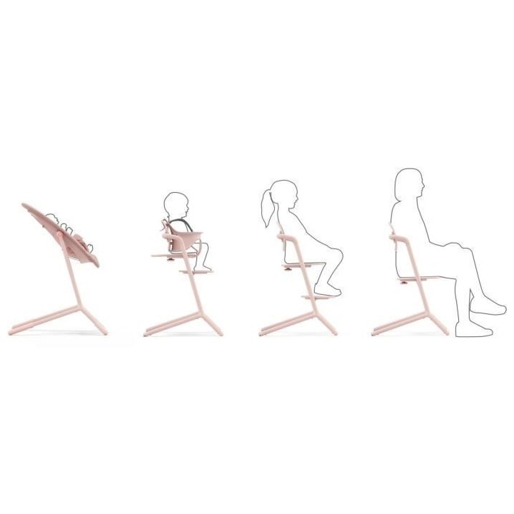 CYBEX - Chaise Haute Evolutive et Réglable Lemo 2 - Pearl Rose